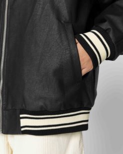 Jacker Vestes | College-Faux Leather Jacket-Black