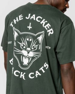 Jacker T-Shirts | Black Cats-T-Shirt-Dark Green