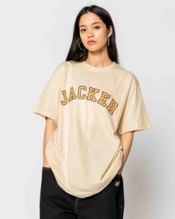 Jacker T-Shirts | College Tee-T-Shirt-Beige