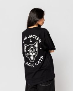 Jacker T-Shirts | Black Cats-T-Shirt-Black