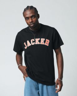 Jacker T-Shirts | College Tee-T-Shirt-Black