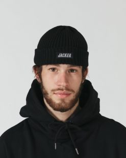 Jacker Headwear | Team Logo-Short Beanie-Black