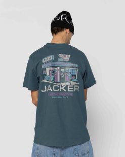 Jacker T-Shirts | Hustler Service-T-Shirt-Blue