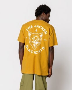 Jacker T-Shirts | Black Cats-T-Shirt-Mustard