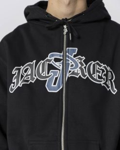 Jacker Sweats | Double Jay Zipped Hoodie-Black