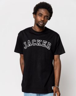 Jacker T-Shirts | College Tee-T-Shirt-Double Black