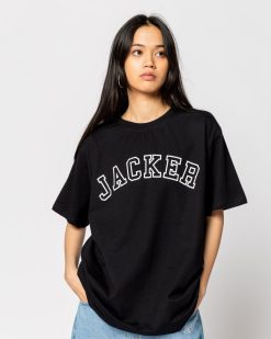 Jacker T-Shirts | College Tee-T-Shirt-Double Black