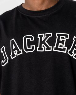 Jacker T-Shirts | College Tee-T-Shirt-Double Black